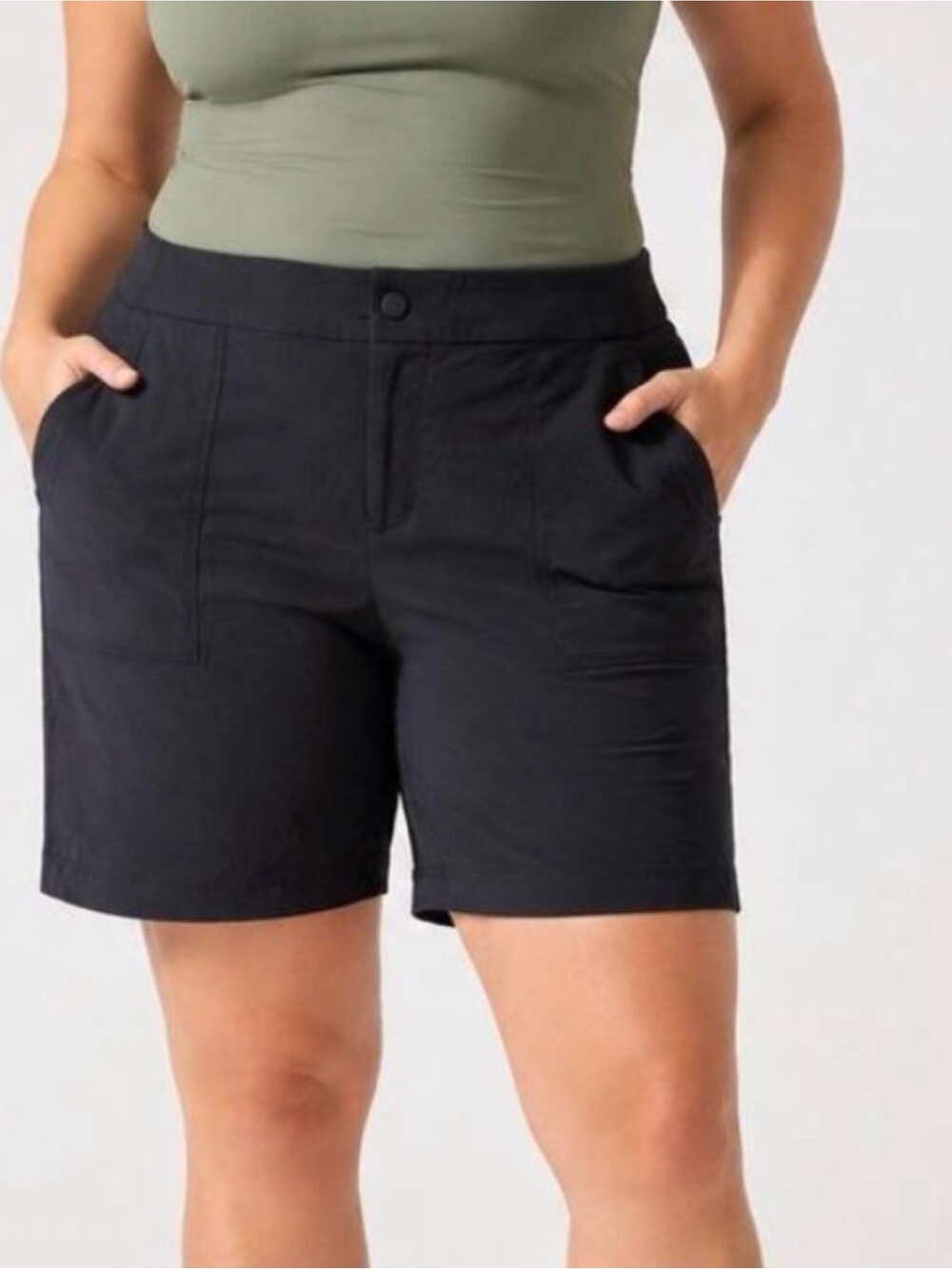 Athleta Trekkie Bermuda 2.0 Hiking Outdoor Nylon Shorts Black Size 22